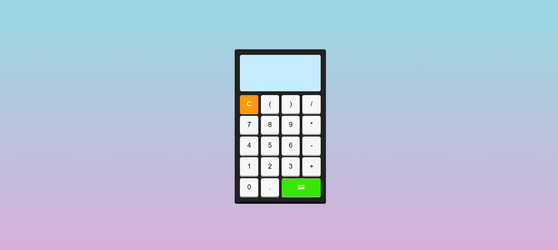 Capture d'ecran du projet Calculatrice Web