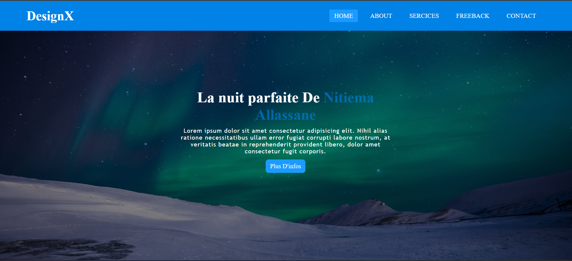 Capture d'ecran du projet DesignX